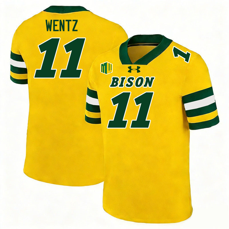 North Dakota State Bison #11 Carson Wentz College Football Jerseys,Uniforms-Gold